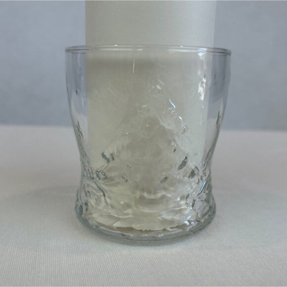 Unbranded Other - Vintage Clear Embossed Glasses Christmas Trees Stars Drinking